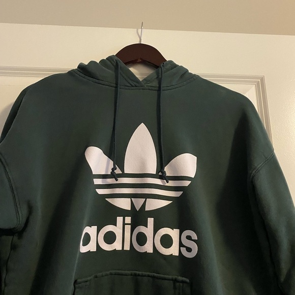Size Medium Adidas Forest Green Sweatshirt Hoodie - Picture 2 of 4